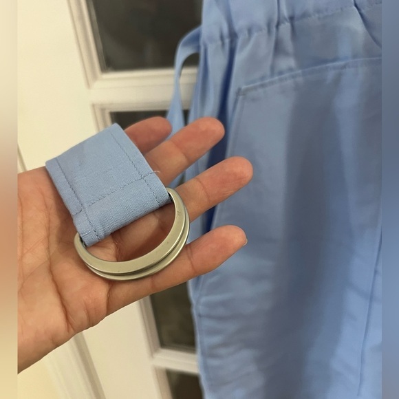 COS Blue V-Neck Belted Playsuit Romper  - Size 6 - Picture 7 of 9